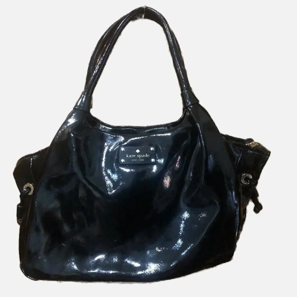 Kate Spade New York Vintage Black Patent Leather Shoulder Bag